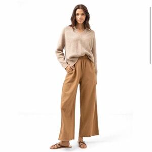 Madewell Carley Wide-Leg Pant | Size SP | Creamy Tan
